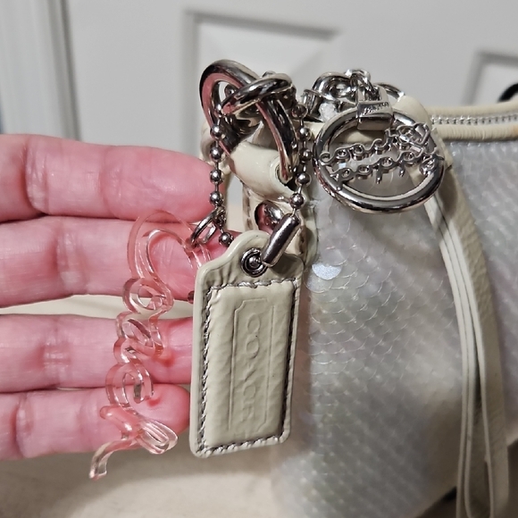 Coach EUC Poppy Silver Sequin Crossbody - Picture 2 of 12